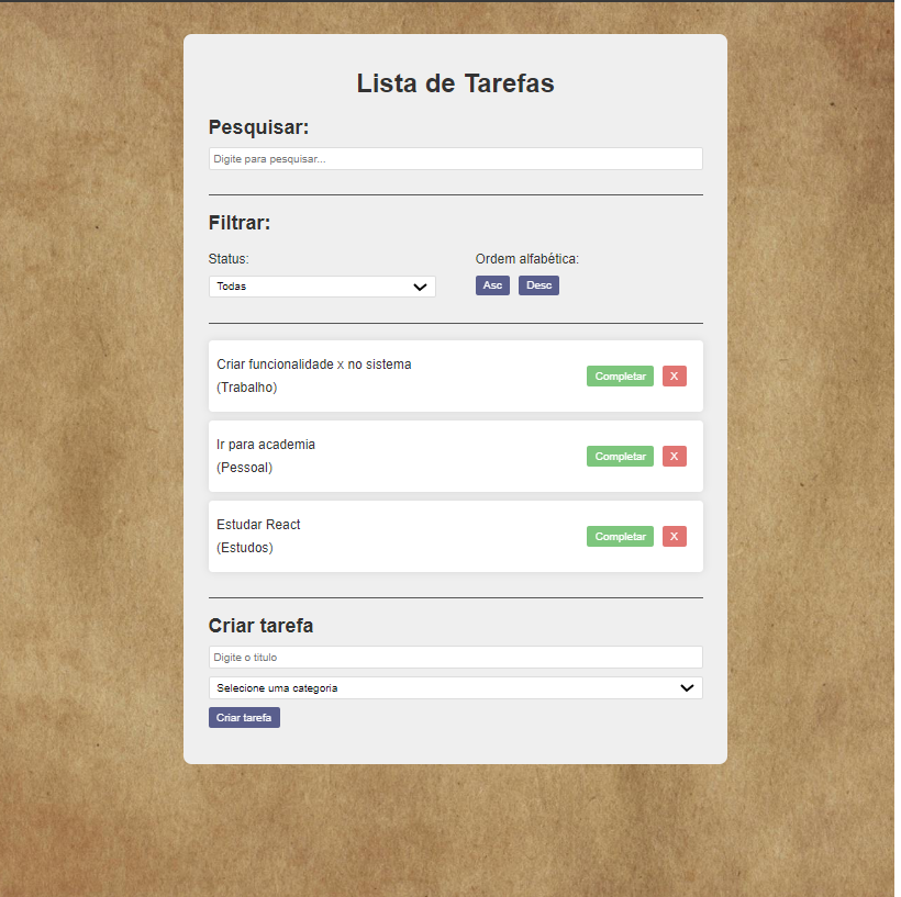 Lista de Tarefas com React